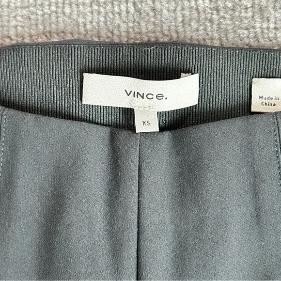 NWOT Vince Bobbi High-Rise Stitch-Seam Ponte Dark Grey Legging Pants, Size XS